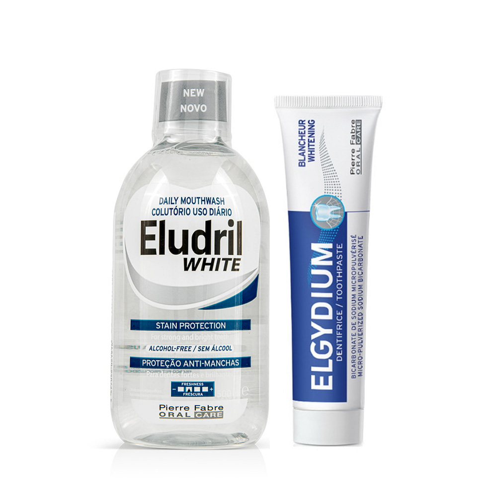 ELGYDIUM - PROMO PACK ELUDRIL White Στοματικό Διάλυμα - 500ml & Whitening Οδοντόκρεμα - 75ml